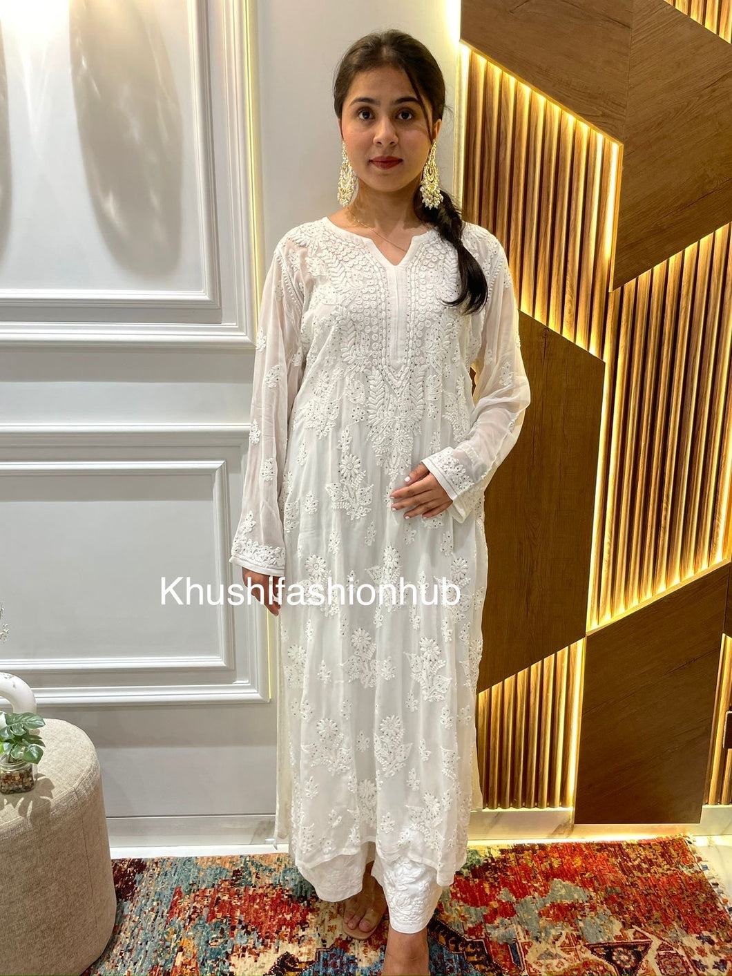 White Mukaish Kurti