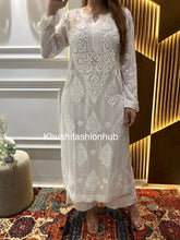 Load image into Gallery viewer, Chikankari White Viscose Kurti
