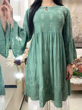 Load image into Gallery viewer, Green Badla Kurti
