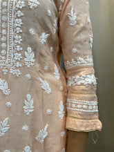 Load image into Gallery viewer, Muslin Chikankari kurta - Pale orange
