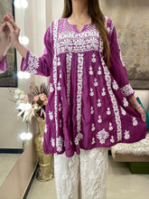 Load image into Gallery viewer, Purple Short Kurti
