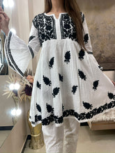 Load image into Gallery viewer, Black and White Short Kurti
