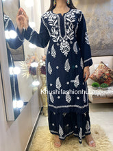 Load image into Gallery viewer, Navy Blue Gharara Set

