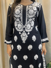 Load image into Gallery viewer, Chikankari Black Kurta
