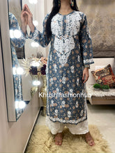 Load image into Gallery viewer, Blue Printed Kurti
