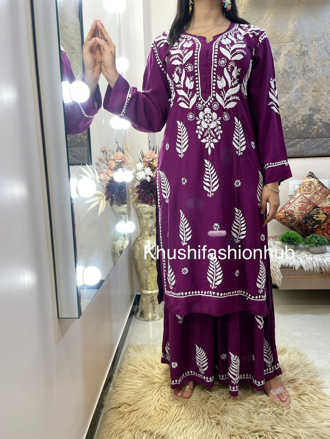 Purple Gharara Set