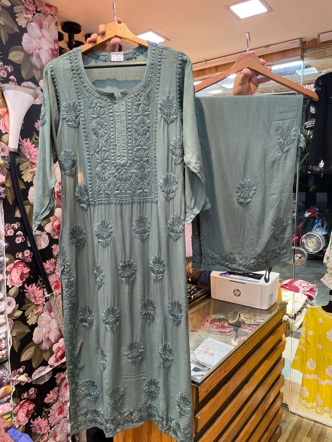 Chikankari Modal Pallazo Set