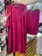 Load image into Gallery viewer, Chikankari Ryon Pallazo Set
