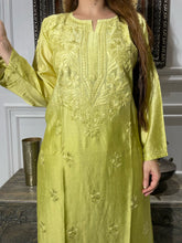 Load image into Gallery viewer, Chikankari Chanderi Silk Pallazo Set
