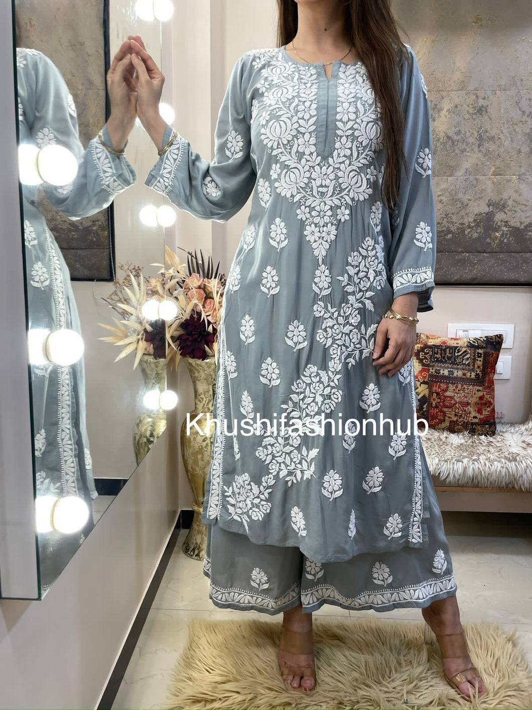 Grey Pallazo Set