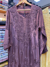 Load image into Gallery viewer, Chikankari Crepe Silk Mukaish Kurta
