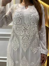 Load image into Gallery viewer, Chikankari White Viscose Kurti
