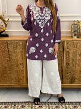 Load image into Gallery viewer, Chikankari Ryon Short Kurti
