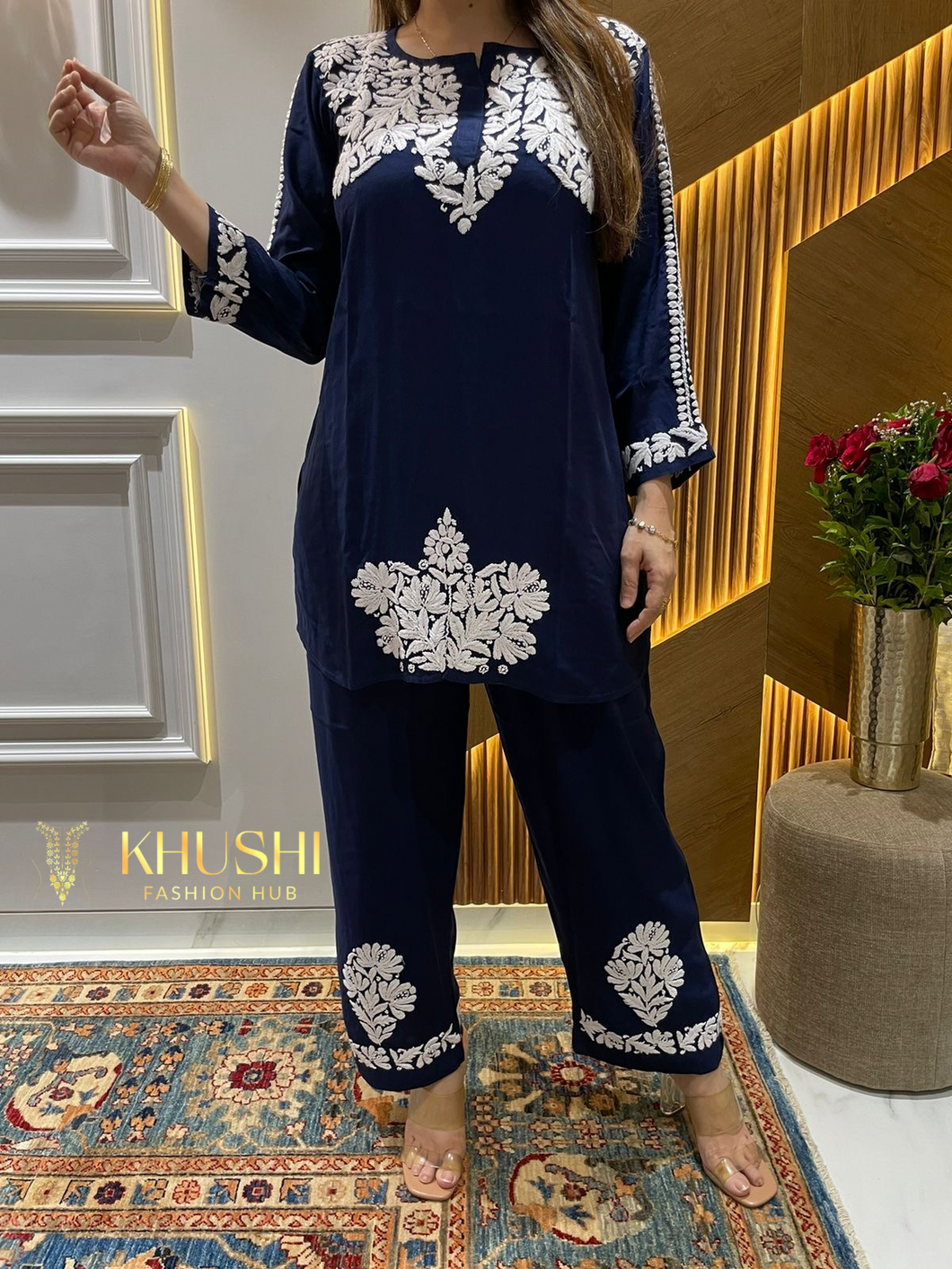 Chikankari Ryon Co-ord Set