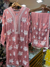Load image into Gallery viewer, Chikankari Silk Crepe Pallazo Set
