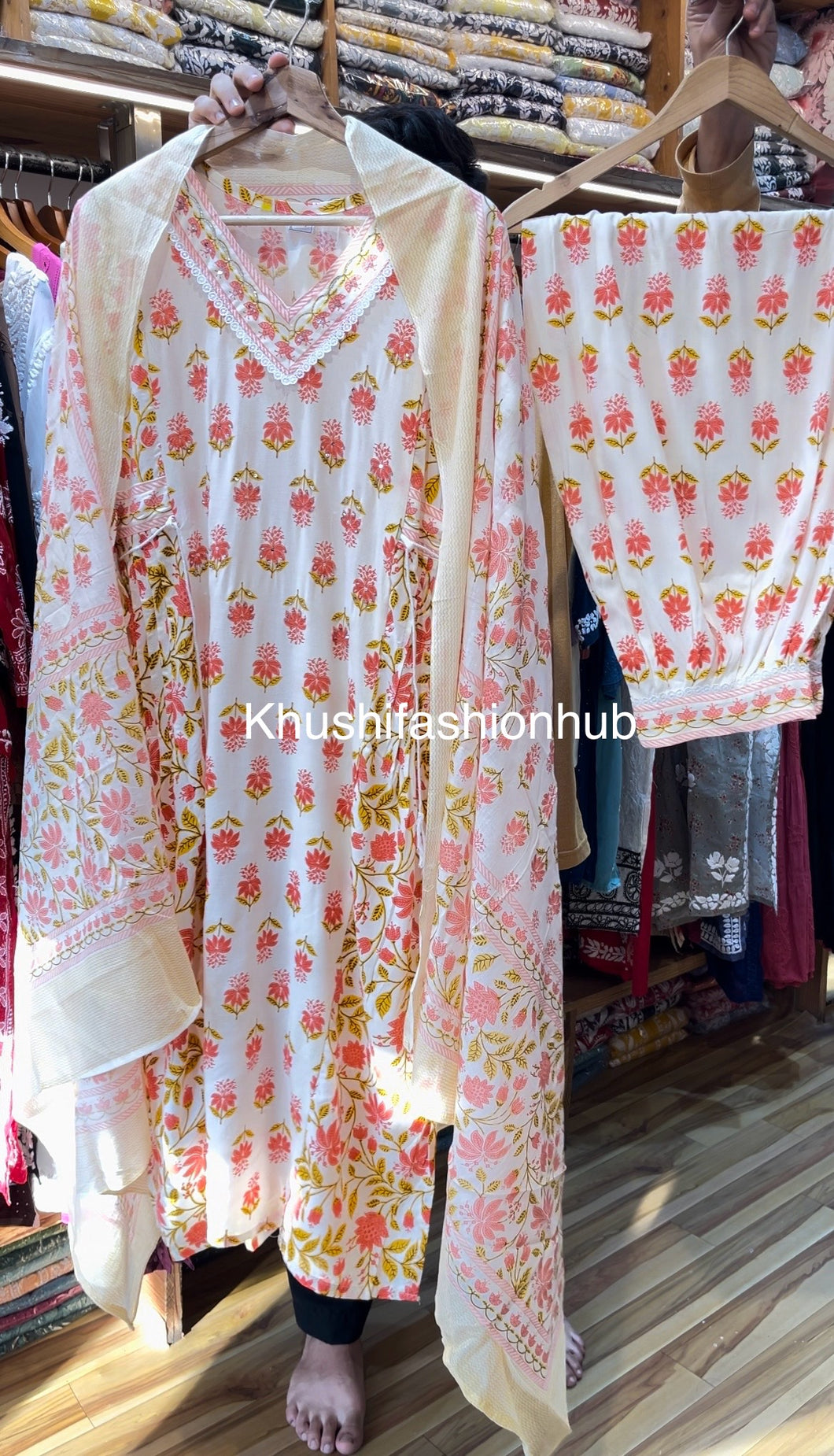 Printed Cream Dress