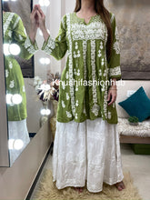 Load image into Gallery viewer, Green Short Kurti
