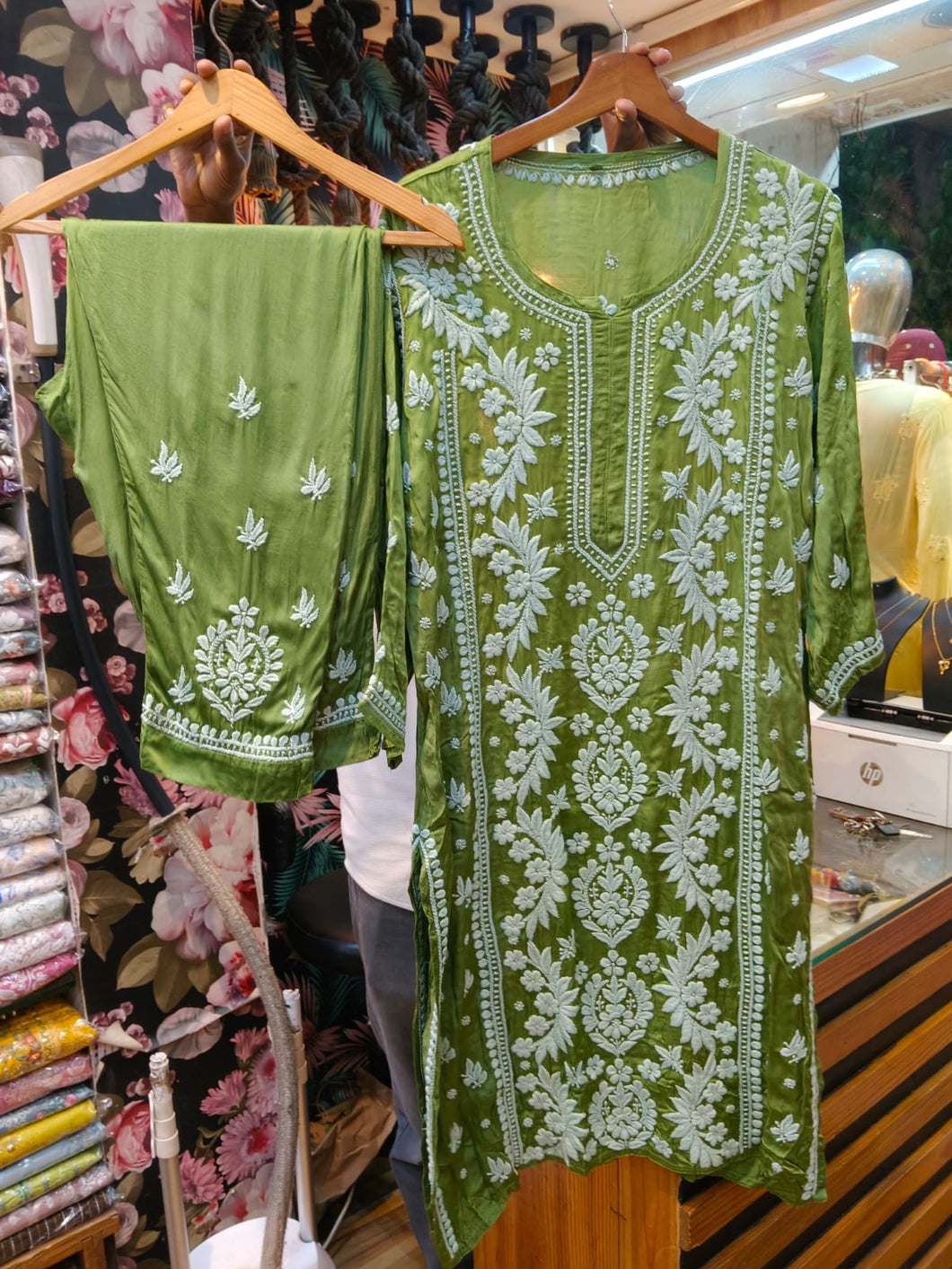 Chikankari Premium Modal Satin Pant Set