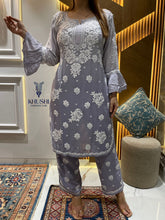 Load image into Gallery viewer, Viscose Muslin Chikankari Pant Set
