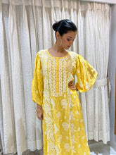 Load image into Gallery viewer, Chikankari Silk Crepe A line Frock

