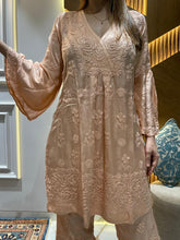 Load image into Gallery viewer, Modal Satin chikankari hand embroidery
