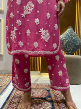 Load image into Gallery viewer, Viscose Muslin Chikankari Pant Set
