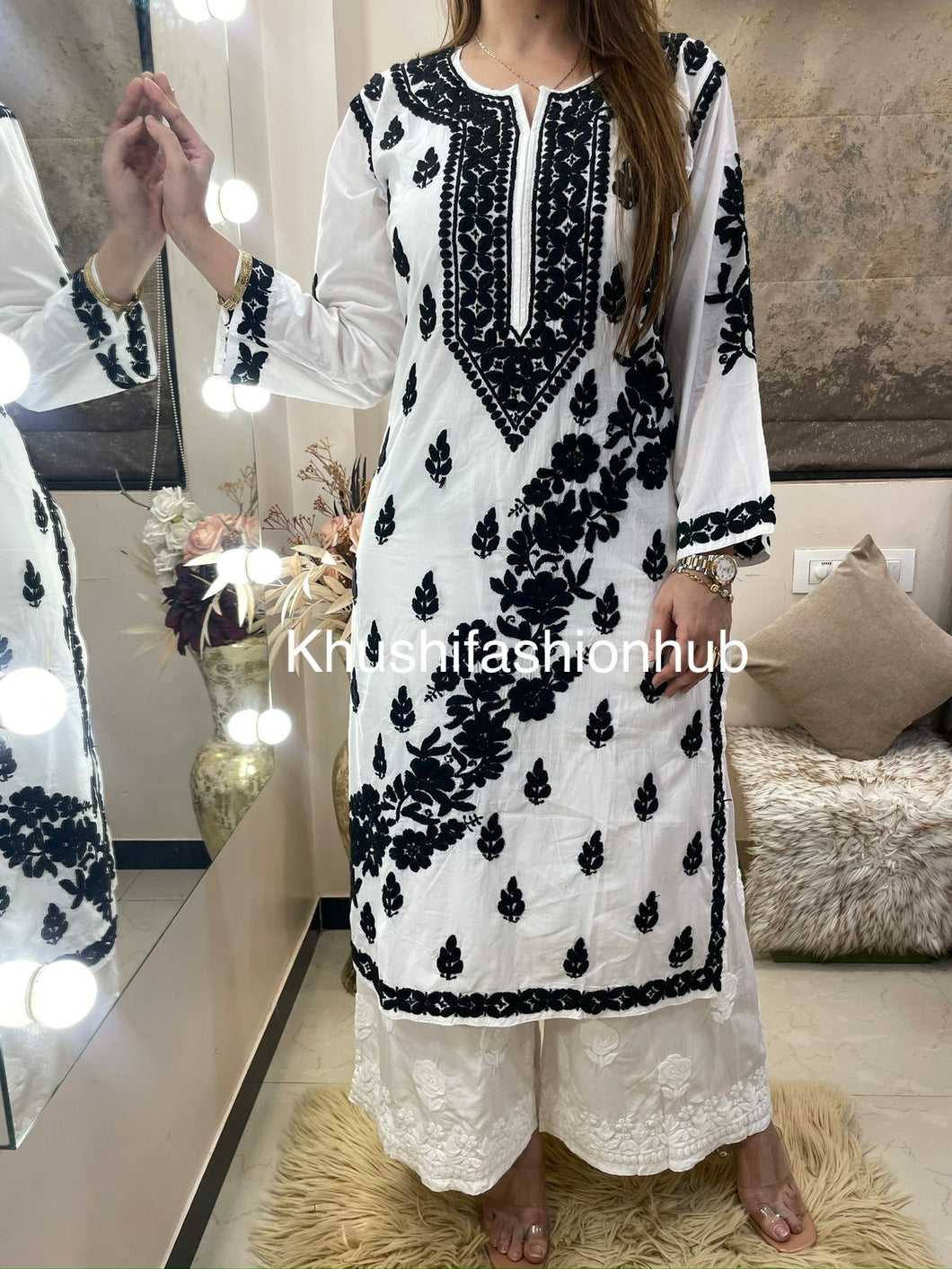 Black and White Kurti