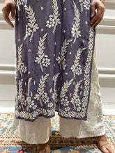 Load image into Gallery viewer, Chikankari Viscose Grey Kurti
