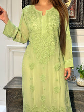 Load image into Gallery viewer, Chikankari Viscose Georgette Kurti
