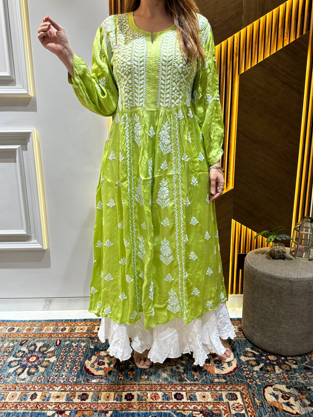Chikankari A-line Kurta