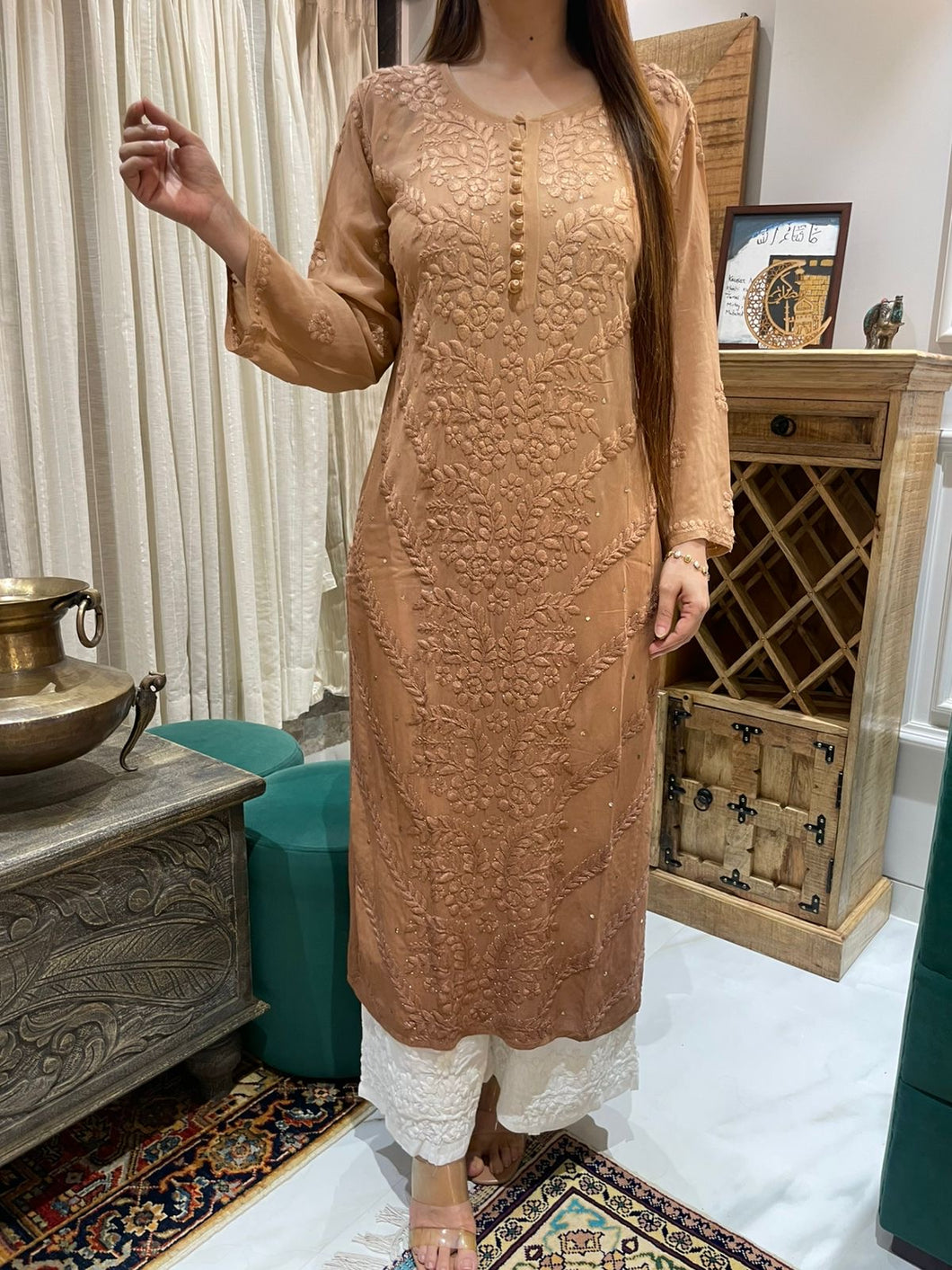 Chikankari Viscose Georgette Kurti