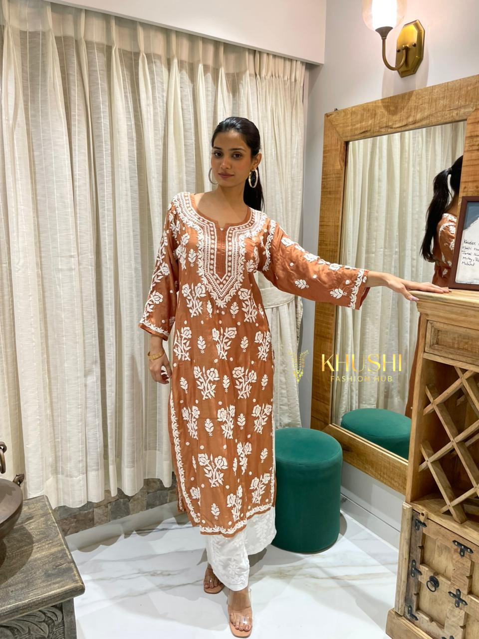 Chikankari Muslin Kurti