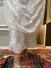 Load image into Gallery viewer, Chikankari White Viscose Kurti
