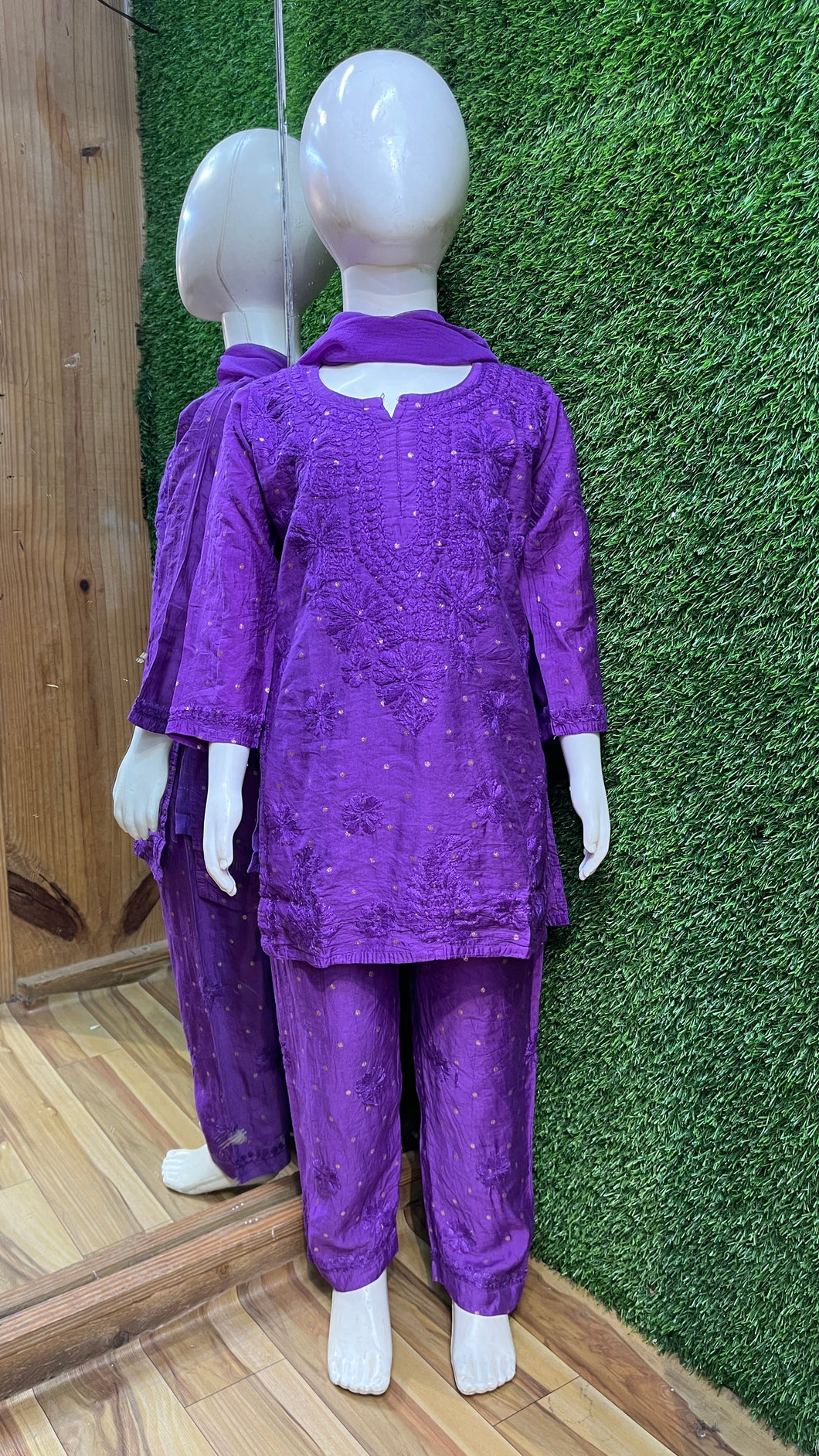 Chikankari Chanderi Kid Set