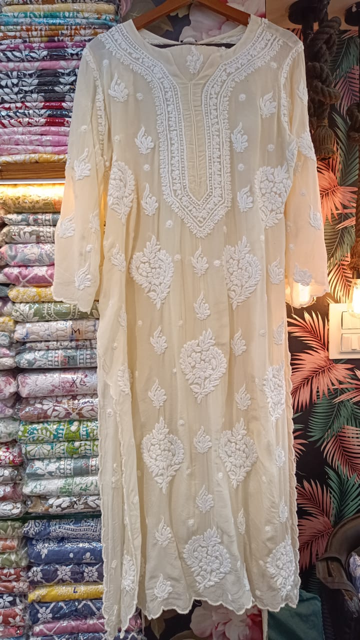 Chikankari Silk Crepe Pallazo Set
