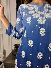 Load image into Gallery viewer, Chikankari Crepe Silk Short Kurti
