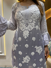 Load image into Gallery viewer, Viscose Muslin Chikankari Pant Set
