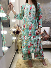 Load image into Gallery viewer, Sea Green Pallazo Set
