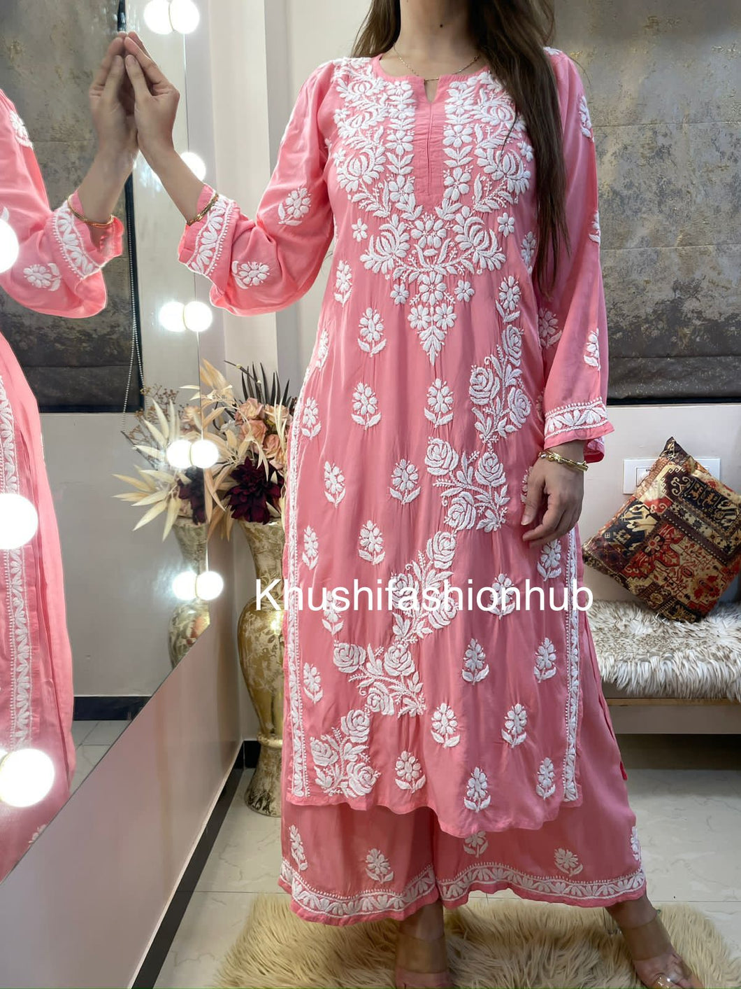 Peach Pallazo Set