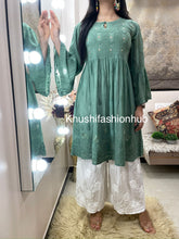 Load image into Gallery viewer, Green Badla Kurti
