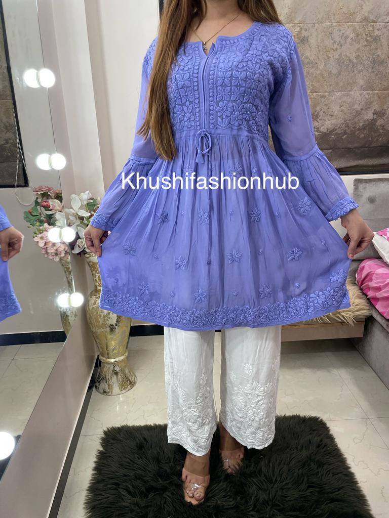 Blue Viscose Short kurti
