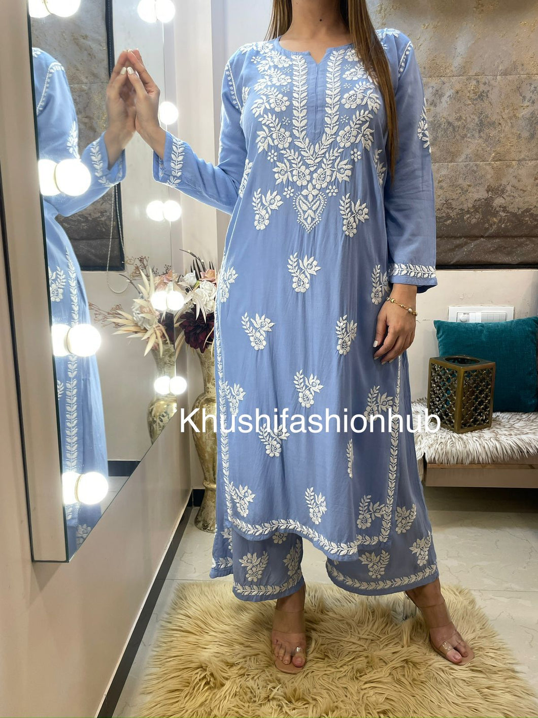 Blue Pallazo Set