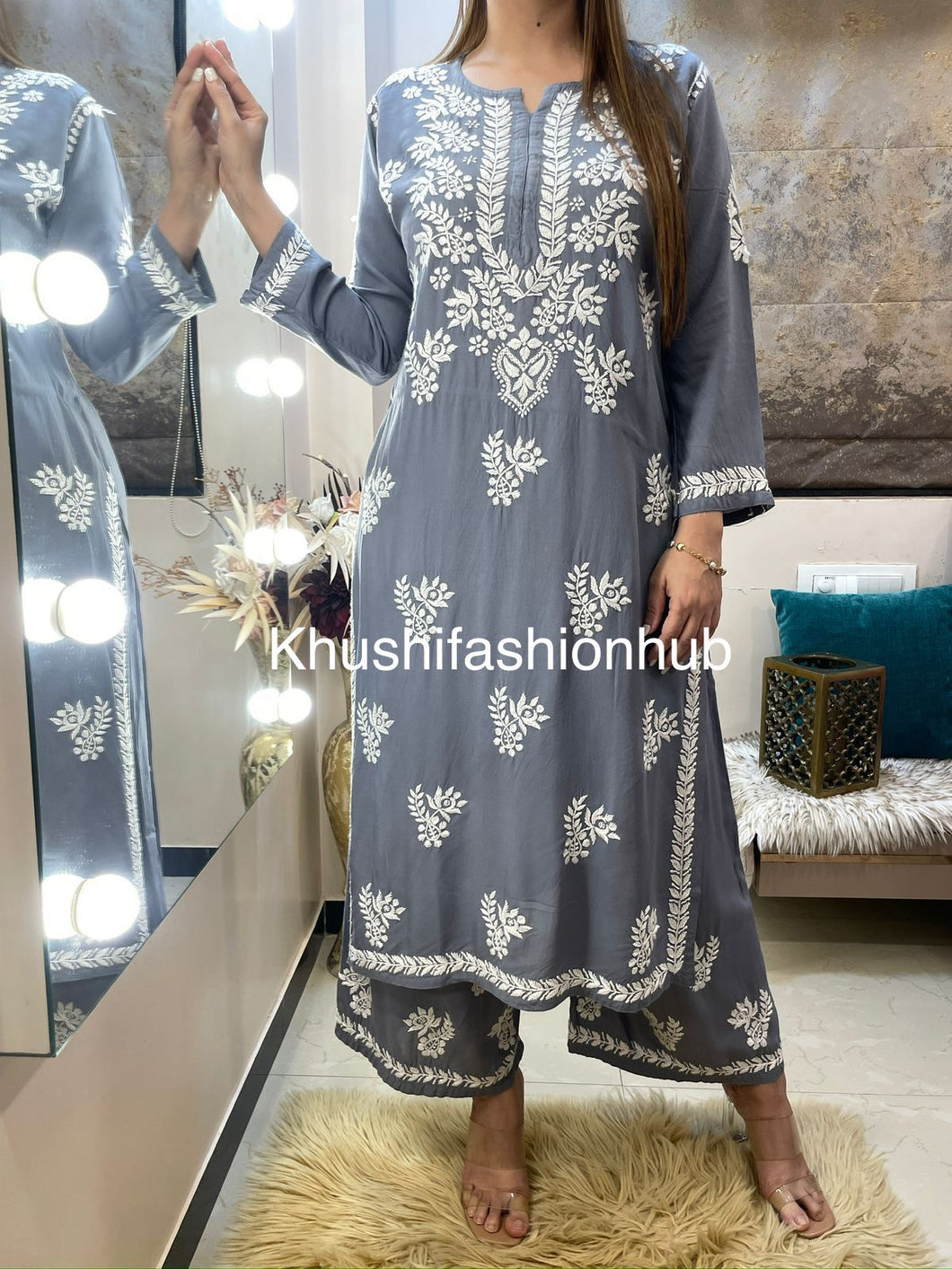 Grey Pallazo Set