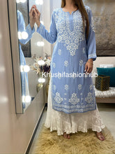 Load image into Gallery viewer, Ice Blue Kurti
