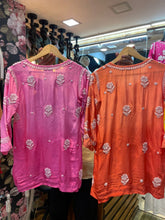 Load image into Gallery viewer, Chikankari Crepe Silk Short Kurti
