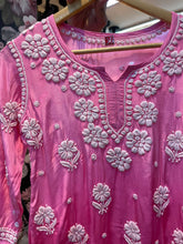 Load image into Gallery viewer, Chikankari Crepe Silk Short Kurti
