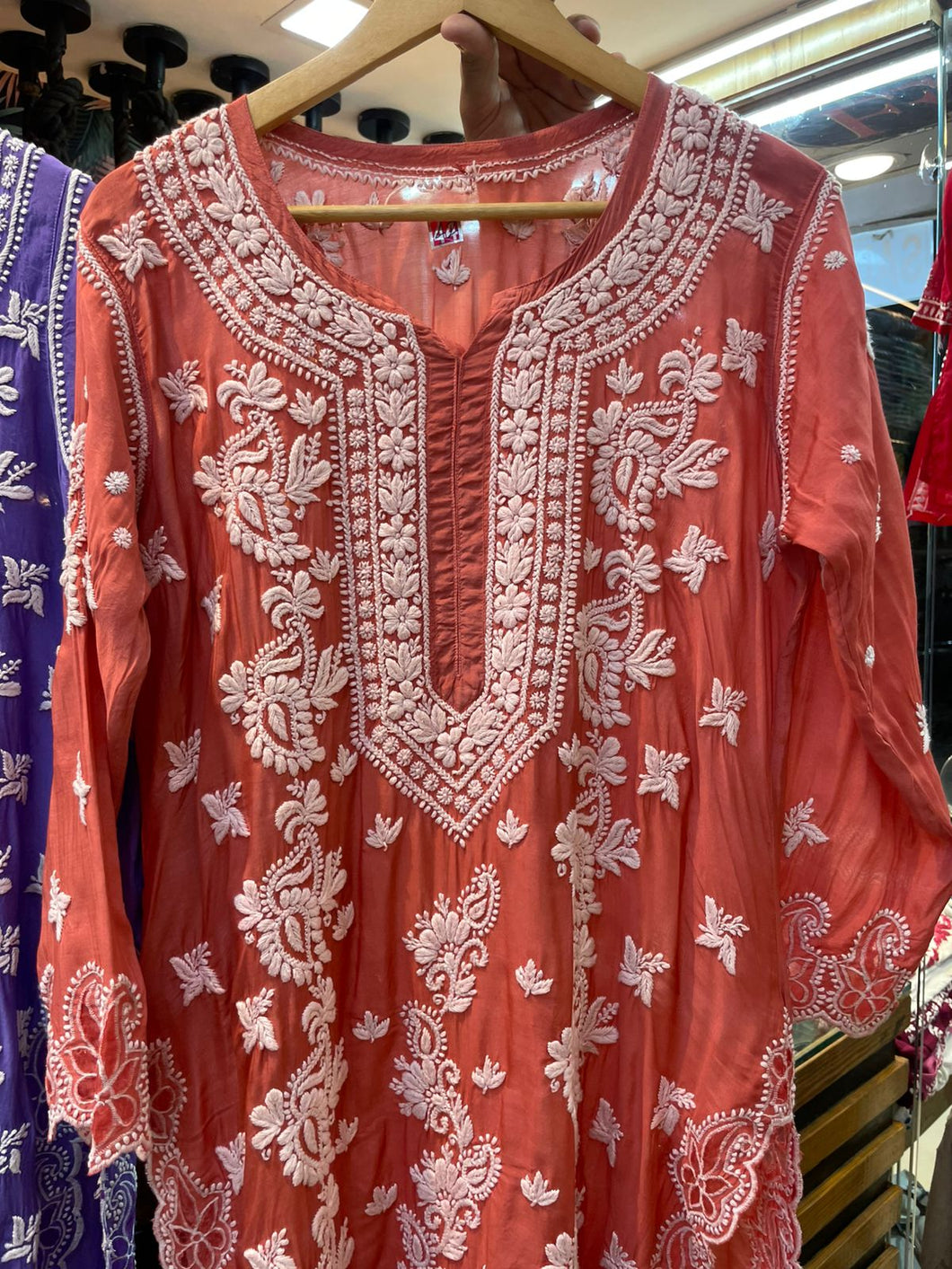 Chikankari Muslin Kurti