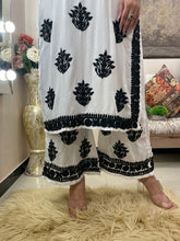 Load image into Gallery viewer, White and black Pallazo Set
