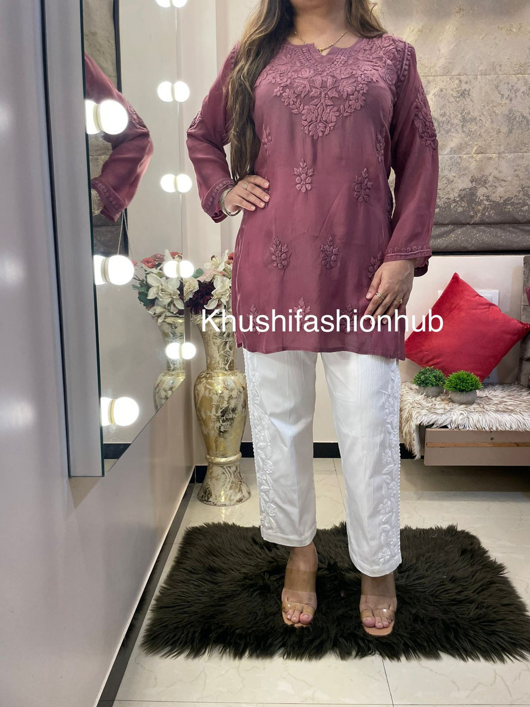 Wine Short Kurti