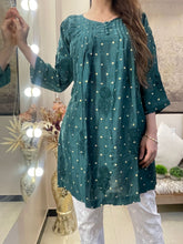 Load image into Gallery viewer, Green Short Kurti
